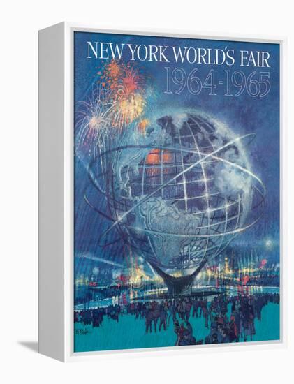 1964 New York World’s Fair - Unisphere Globe, Vintage Travel Poster-Bob Peak-Framed Stretched Canvas