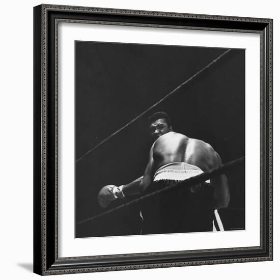 1965 Boxing Match Between the Heavyweight Champ Sonny Liston and Challenger Cassius Clay-George Silk-Framed Premium Photographic Print