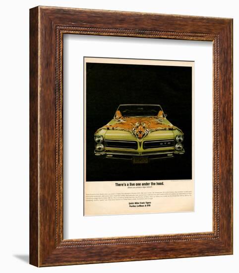 1965 Pontiac Gto Tiger Hood-null-Framed Art Print