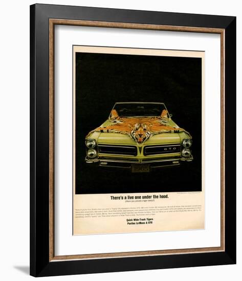 1965 Pontiac Gto Tiger Hood-null-Framed Art Print