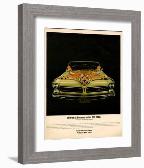 1965 Pontiac Gto Tiger Hood-null-Framed Art Print