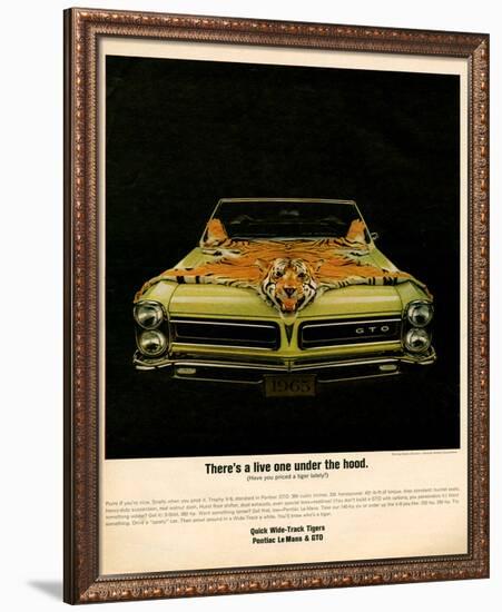 1965 Pontiac Gto Tiger Hood-null-Framed Art Print