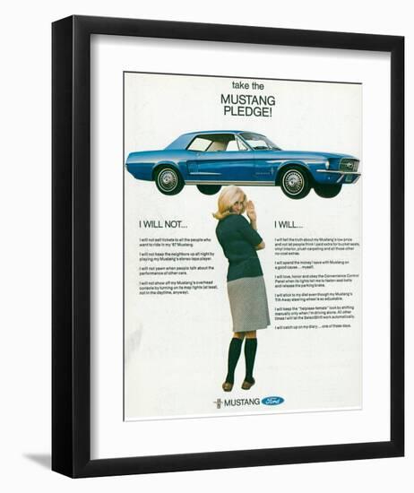 1967 Take the Mustang Pledge-null-Framed Art Print