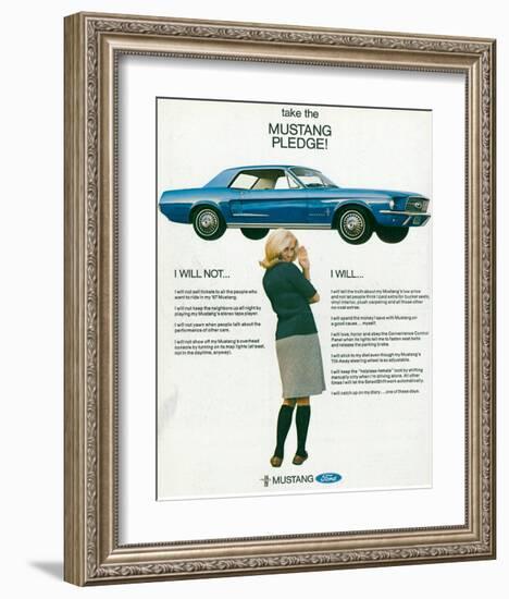 1967 Take the Mustang Pledge-null-Framed Art Print