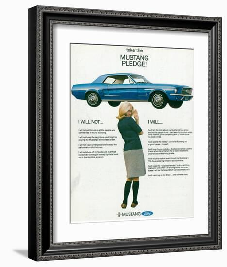 1967 Take the Mustang Pledge-null-Framed Art Print