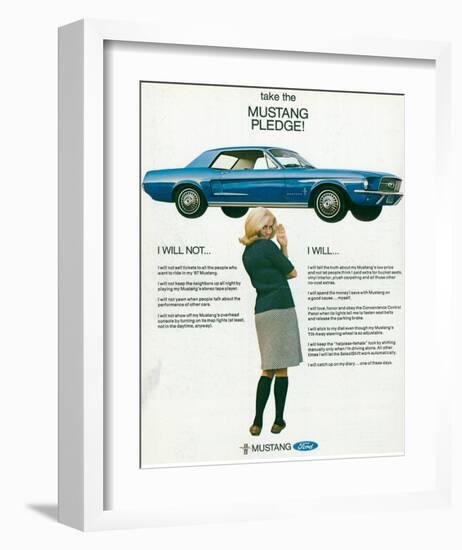 1967 Take the Mustang Pledge-null-Framed Art Print