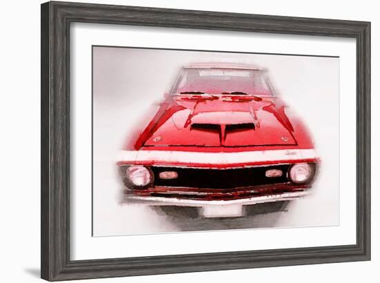 1968 Chevy Camaro Front End Watercolor-NaxArt-Framed Art Print