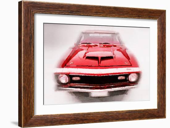 1968 Chevy Camaro Front End Watercolor-NaxArt-Framed Art Print