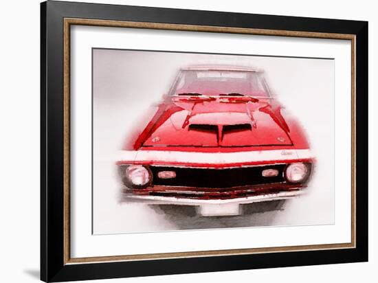 1968 Chevy Camaro Front End Watercolor-NaxArt-Framed Art Print