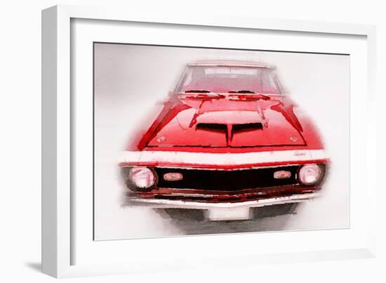 1968 Chevy Camaro Front End Watercolor-NaxArt-Framed Art Print