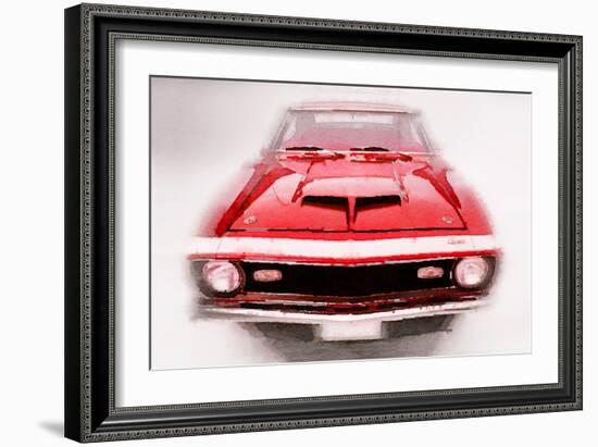 1968 Chevy Camaro Front End Watercolor-NaxArt-Framed Art Print