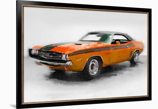 1968 Dodge Challenger Watercolor-NaxArt-Framed Art Print