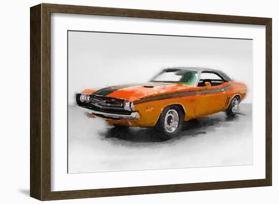 1968 Dodge Challenger Watercolor-NaxArt-Framed Premium Giclee Print