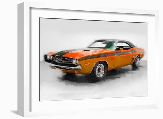 1968 Dodge Challenger Watercolor-NaxArt-Framed Premium Giclee Print