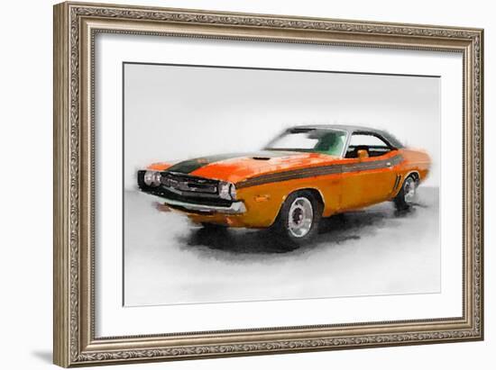 1968 Dodge Challenger Watercolor-NaxArt-Framed Art Print