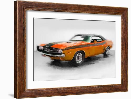 1968 Dodge Challenger Watercolor-NaxArt-Framed Art Print