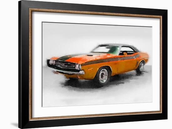 1968 Dodge Challenger Watercolor-NaxArt-Framed Art Print