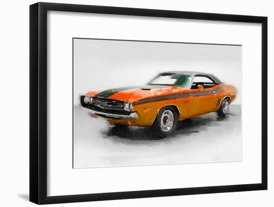 1968 Dodge Challenger Watercolor-NaxArt-Framed Art Print