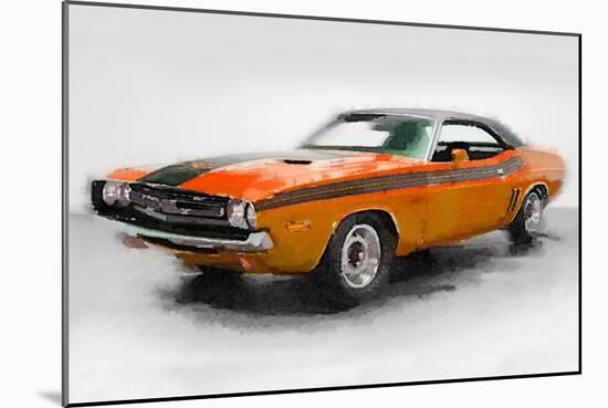 1968 Dodge Challenger Watercolor-NaxArt-Mounted Art Print