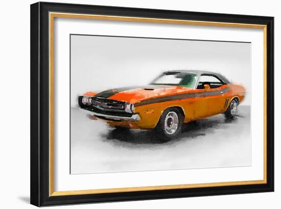 1968 Dodge Challenger Watercolor-NaxArt-Framed Art Print