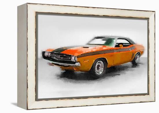 1968 Dodge Challenger Watercolor-NaxArt-Framed Stretched Canvas
