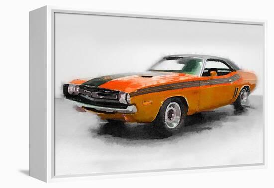 1968 Dodge Challenger Watercolor-NaxArt-Framed Stretched Canvas