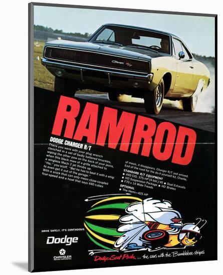 1968 Dodge Charger Ramrod-null-Mounted Art Print