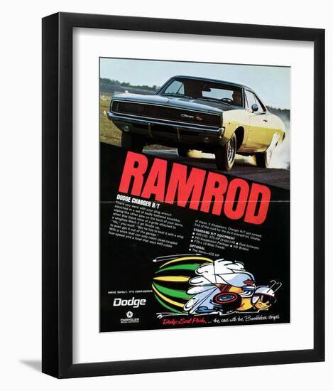 1968 Dodge Charger Ramrod-null-Framed Art Print