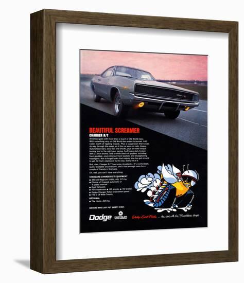 1968 Dodge Charger Rt-null-Framed Art Print