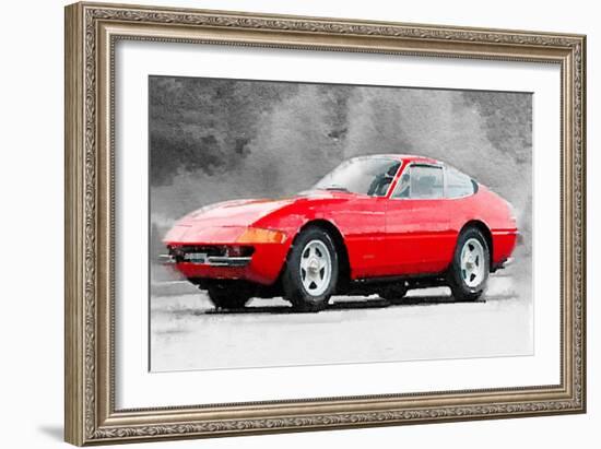 1968 Ferrari 365 GTB4 Daytona Watercolor-NaxArt-Framed Art Print