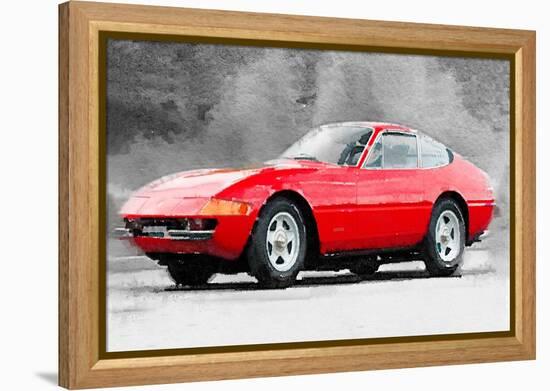 1968 Ferrari 365 GTB4 Daytona Watercolor-NaxArt-Framed Stretched Canvas