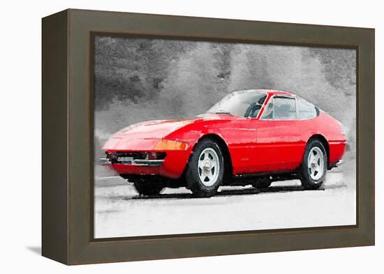 1968 Ferrari 365 GTB4 Daytona Watercolor-NaxArt-Framed Stretched Canvas