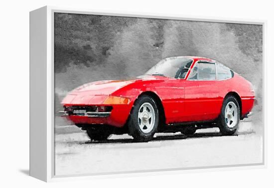 1968 Ferrari 365 GTB4 Daytona Watercolor-NaxArt-Framed Stretched Canvas