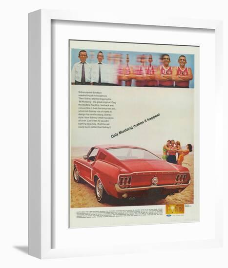 1968 Mustang Makes It Happen-null-Framed Art Print