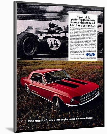 1968 Mustang New 5Litre Engine-null-Mounted Art Print