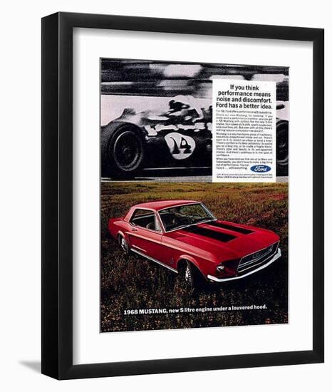 1968 Mustang New 5Litre Engine-null-Framed Art Print