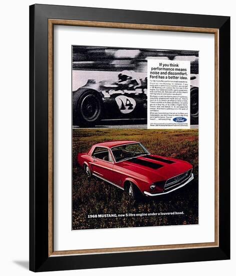 1968 Mustang New 5Litre Engine-null-Framed Art Print