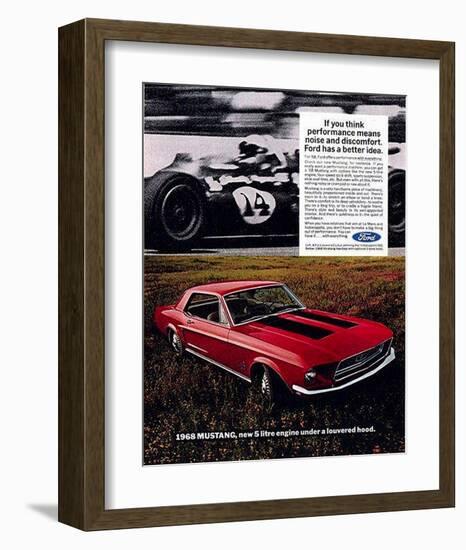 1968 Mustang New 5Litre Engine-null-Framed Art Print