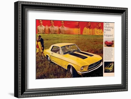 1968 Mustang Turn Yourself On-null-Framed Art Print