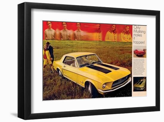 1968 Mustang Turn Yourself On-null-Framed Art Print