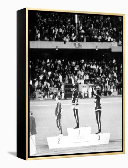 1968 Olympic Games, Mexiko City, Mens 200 M, Tommie Smith, USA, Gold, and J, Carlos, Bronze-null-Framed Stretched Canvas
