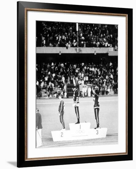 1968 Olympic Games, Mexiko City, Mens 200 M, Tommie Smith, USA, Gold, and J, Carlos, Bronze-null-Framed Photo