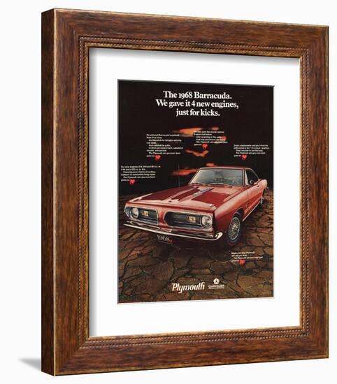 1968 Plymouth Barracuda-null-Framed Premium Giclee Print