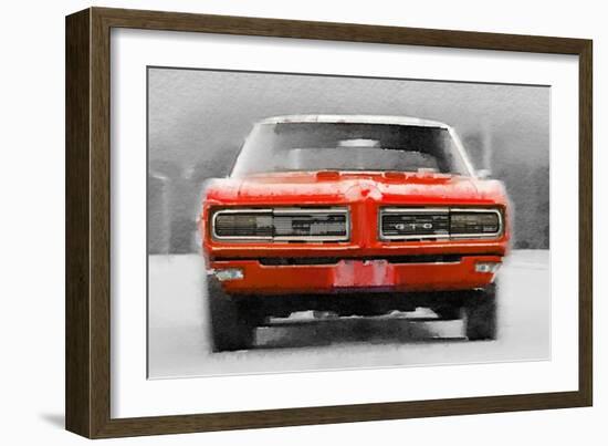 1968 Pontiac GTO Front Watercolor-NaxArt-Framed Art Print