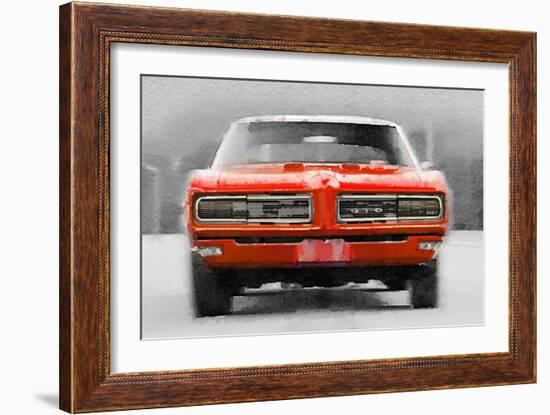 1968 Pontiac GTO Front Watercolor-NaxArt-Framed Art Print