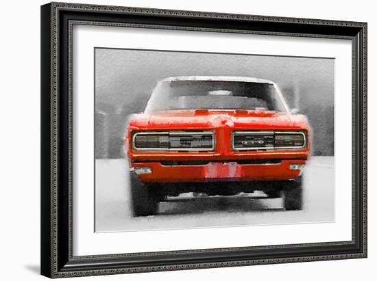 1968 Pontiac GTO Front Watercolor-NaxArt-Framed Art Print