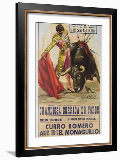 1968 Spanish Bullfight Poster Plaza De Toros De Fuengirola-null-Framed Giclee Print