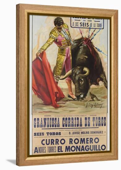 1968 Spanish Bullfight Poster Plaza De Toros De Fuengirola-null-Framed Premier Image Canvas
