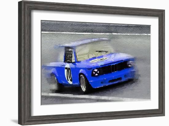 1969 BMW 2002 Racing Watercolor-NaxArt-Framed Art Print