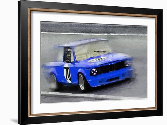 1969 BMW 2002 Racing Watercolor-NaxArt-Framed Art Print